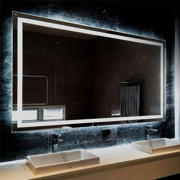 กระจกมีไฟสั่งตัดสำหรับห้องน้ำ